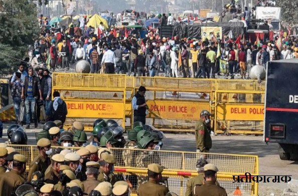 किसान आंदोलनः दिल्ली बाॅर्डर पर किसानों ने जाम किया एनएच 9