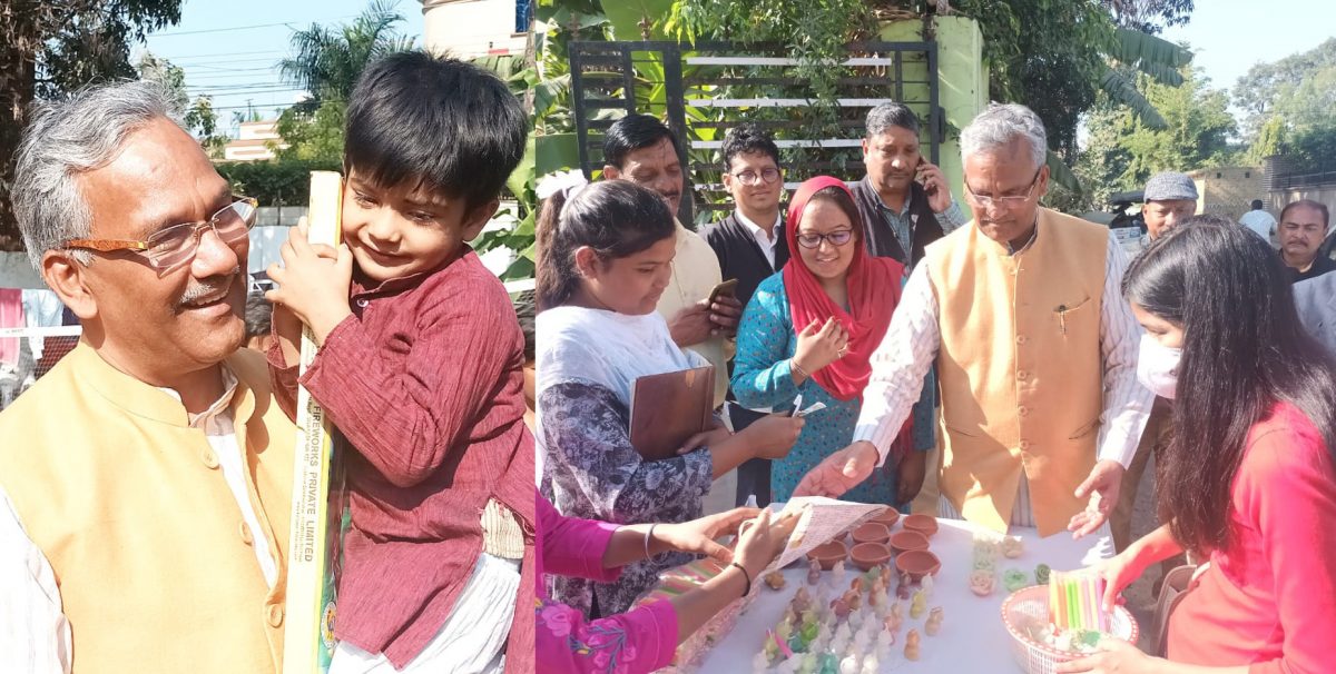 देहरादून- पर्व सीएम त्रिवेन्द्र ने अनाथ और बेसहारा बच्चों के साथ मनाई दीपावली