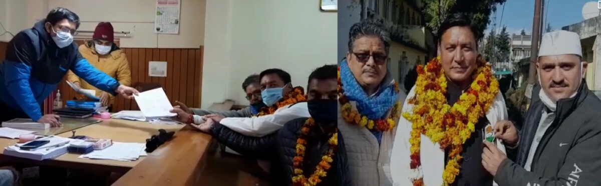 नरेंद्रनगर विधानसभा से पूर्व विधायक ओम गोपाल रावत ने कांग्रेस प्रत्याशी के रूप में कराया नामांकन