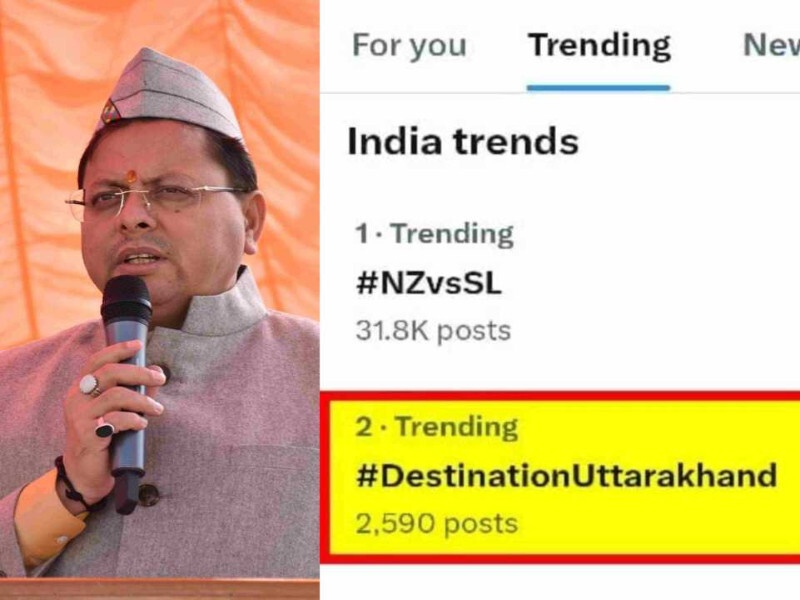 राष्ट्रीय फलक पर बढ़ती जा रही मुख्यमंत्री धामी की लोकप्रियता, #Destination Uttarakhand टॉप ट्रेंड पर