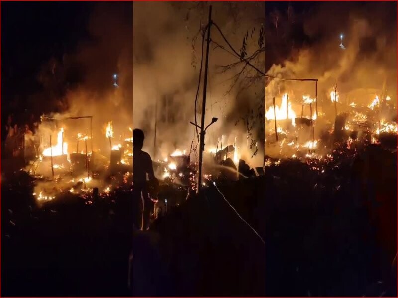 हल्द्वानी: बनभूलपुरा की मजार वाली बस्ती में आधी रात को लगी आग, 2 दर्जन झोपड़ियां जलकर खाक