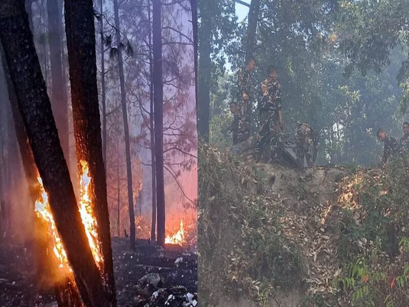 Uttarakhand Forests Burning : धधक रहे जंगल, सेना के जवानों ने आग बुझाने के लिए संभाला मोर्चा, लैंसडौन में छावनी तक पहुंची आग